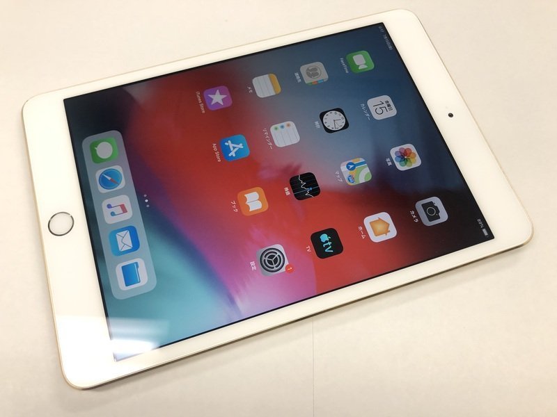 再DE058 au iPad mini 第3世代Wi-Fi+Cellular A1600 ゴールド16GB 判定