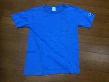 ★即決★アメリカ製★champion チャンピオン★T1011 ポケットTシャツ★S★青★綿100%★USA製★ヘビーウエイト★アメカジ★送料230円★_画像1