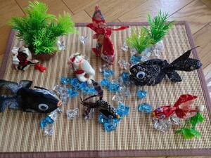 ■夏の金魚飾り 和小物 古布 手作り ハンドメイド