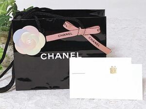 シャネル「CHANEL」ショッパー アクセサリー箱サイズ旧型 (2591) 紙袋 ショップ袋 ブランド紙袋 ツヤあり ブラック 小さめ ミニサイズ