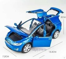 O412☆新品1:32テスラモデル X合金車プルバック 電子玩具 シミュレーションライト 音楽 車 おもちゃ ギフト 赤 青 白 黒 4色_画像5