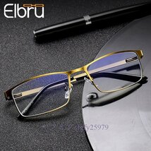 A842A☆新品老眼鏡 ブルーフィルム樹脂 金属フレーム 遠視眼鏡 ユニセックス ウィメンズ ビジネス眼鏡 +1.00～+4.00_画像3