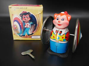 ♪くまの回転おもちゃ Bear Whirling Wheel ブリキ おもちゃ レトロ 骨董 ビンテージ 箱付き ゼンマイ式 稼働品 雑貨 インテリア 昭和♪
