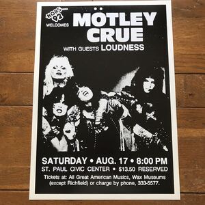 ポスター★モトリー・クルーwithラウドネス☆Motley Crue 1985 ポスターレプリカ★Loudness/LAメタル