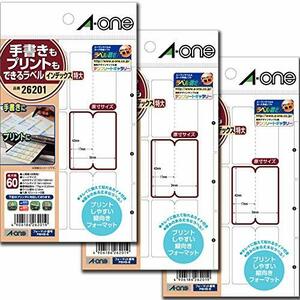 エーワン 手書きもプリントもできるラベル インデックス 特大 6面 10シート 3個セット 26201-3P