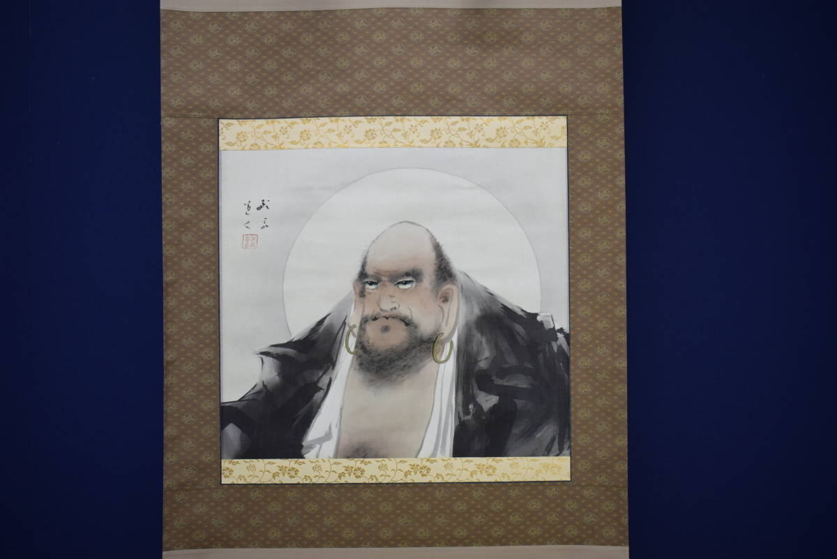 真作】/長谷川武岳/達磨図/桐観箱付/布袋屋掛軸HF-55 | JChere雅虎拍卖代购