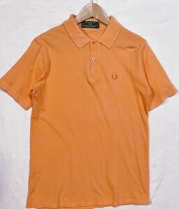 90s Vintage! Britain made FRED PERRY polo-shirt orange 40 102cm M degree Fred Perry plain England made in England/ postage 370 jpy 