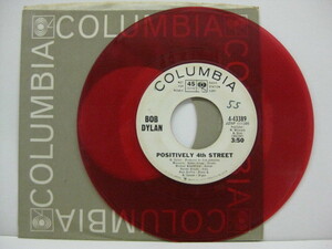 BOB DYLAN-Positively 4th Street (US Promo Red Vinyl 7+CS)