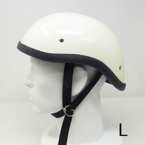 装飾用ハーフヘルメット　タイプ：ダックテール　HA-24－アイボリー－サイズL