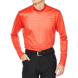  новый товар Mizuno Golf длинный рукав mok шея рубашка L размер красный красный E2MA252262 включая налог 10,890 иен стрейч a-ga il рисунок мужской Golf одежда 