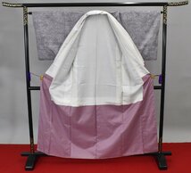 紬 つむぎ 紫色 花 霞 着物 リメイク素材 趣味 バッグ 身丈157cm 裄丈65cm ☆pb-2214_画像10