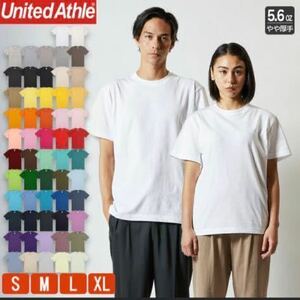 tシャツ メンズ 半袖 無地 レディース 綿100％ コットン 厚手 ユナイテッドアスレ（United Athle) 5001 500101 5.6オンス　白　黒　2枚組