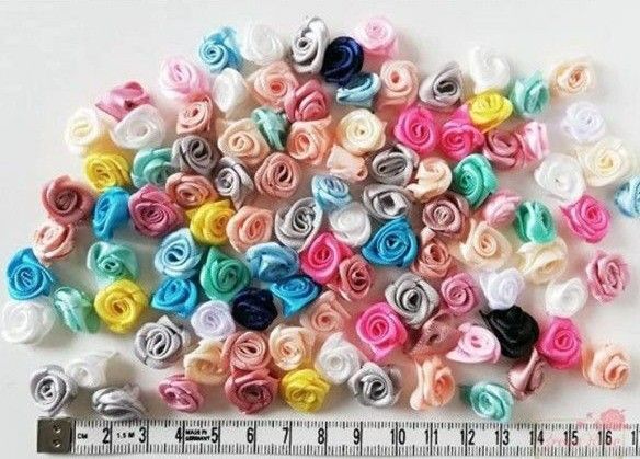 バラ モチーフ サテンリボン パーツ ハンドメイド 薔薇 花 デコ リボンサテンリボン ハンドメイド 花 リボン
