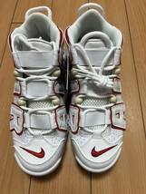 NIKE AIR MORE UPTEMPO 96 WHITE／VARSITY RED-WHITE ２３センチ921948-102 ナイキ エア モアアップテンポ 96 モアテン 白 赤 美品_画像4