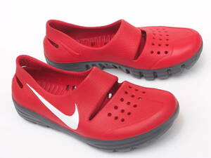 美品!! M 7/ 25cm nike SOLASOFT SANDAL ソーラーソフト サンダル 赤ｘグレー スリッポン クロッグ モック MULE