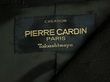 訳あり★PIERRE CARDIN ピエールカルダン×Takashimaya*黒ピンスト地柄*ウール100％*メンズ*2釦*テーラードシングルジャケット*M相当*秋冬_画像3