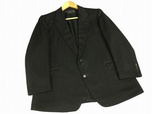 訳あり★PIERRE CARDIN ピエールカルダン×Takashimaya*黒ピンスト地柄*ウール100％*メンズ*2釦*テーラードシングルジャケット*M相当*秋冬