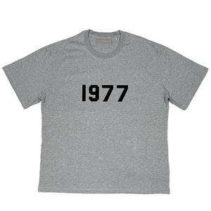 [並行輸入品] FEAR OF GOD FOG ESSETIALS エッセンシャルズ 1977 ブラックロゴ 半袖 Tシャツ (グレー) (L)