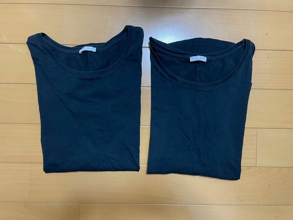 ザラ　ジーユー　ユニクロ 半袖　Tシャツ　M 黒　2枚セット　無地　コットン