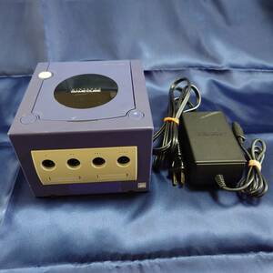【動作確認済み】GameCube ゲームキューブ 本体 バイオレット 電源ケーブル DOL-001 底フタ1個欠品