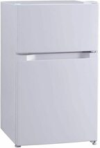 アイリスプラザ 2ドア 冷蔵庫 ホワイト PRC-B092D-W 87L 幅47.5cm 右開き_画像1