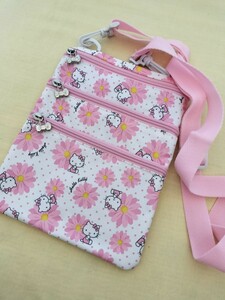  новый товар * Sanrio Hello Kitty сумка на плечо цветочный принт розовый 3 карман небольшая сумочка смартфон кейс 
