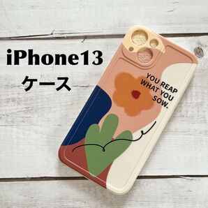 iphone13 ケース 手書き風 やさしい花 おしゃれ ソフトシリコン素材