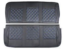 ハイエース 200系 DX 標準ボディ ワイドボディ セカンド用 ダイヤカットデザイン シートカバー ブルーステッチ 212_画像2