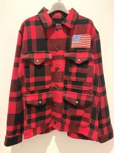 RRL ダブルアールエル 星条旗 マッキーノ クルーザージャケット size L レッド×ブラック Ralph Lauren ラルフローレン