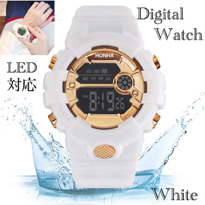  digital wristwatch sport wristwatch wristwatch clock digital type LED digital bicycle sport outdoor camp running white 