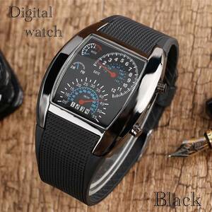  wristwatch digital wristwatch clock LED sport clock rubber belt watch digital watch calendar date display speed meter 