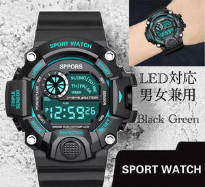  digital wristwatch sport wristwatch wristwatch clock digital type LED digital bicycle sport outdoor camp running green 