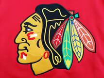 美品！2014年！Reebok製 NHL CHICAGO BLACKHAWKS シカゴ・ブラックホークス フーデットパーカー(S相当)お子様 女性の方に！_画像3