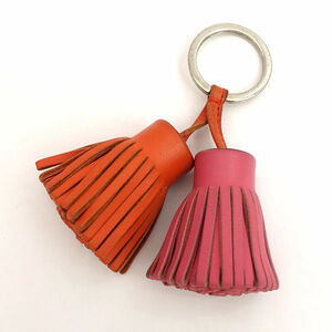 * Hermes karu men unodos key holder tassel orange pink (0220458415)