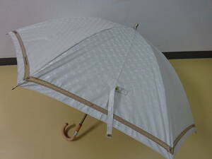 (せ‐A1‐893)GHERARDINI ゲラルディーニ 日傘 晴雨兼用　長傘　スライド式　ベージュ　中古