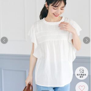 新品 コットン100% coca レースブラウス 洗える Lサイズ