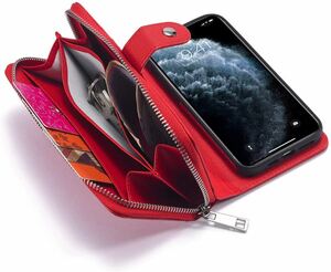 iPhone 13 Pro max leather case iPhone 13 Pro Max case notebook type . purse attaching card storage purse type red 