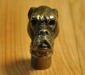 solid brass ソリッド ブラス 真鍮 鋳物 ブルドッグ 犬 ステッキヘッド 杖 つえ ハンドル DIY 自作 パーツ シフトノブ バイク 車 B