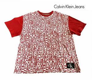 Calvin Klein jeans　大きいサイズ　総柄ロゴTシャツ　ＵＳサイズＸＬ