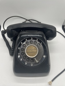 m0184 dial type black telephone 600-A Japan electro- confidence telephone . company 6.F Showa Retro antique rare Vintage Showa era 