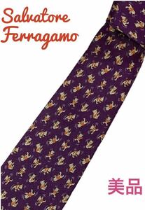 [То же самое день доставки] Salvatore Ferragamo Kuma Tie Tie Обычный красный