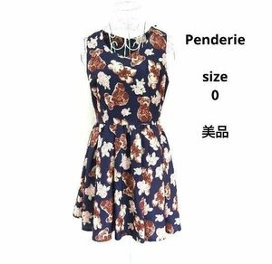 Penderie ミニワンピース　ノースリーブワンピース　チュニック ワンピース 花柄 総柄　ユメカワ　夢かわ