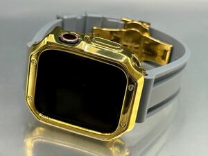  серый & Gold Apple часы частота резиновая лента Apple Watch покрытие кейс мужской женский 38mm40mm41mm42mm44mm45mm