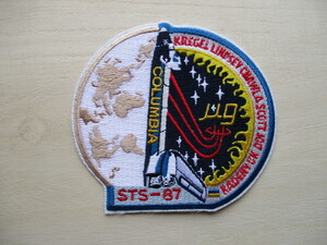 【送料無料】80s NASAスペースシャトル計画『STS-87』Columbiaワッペン/土井隆雄EVAパッチUSAアップリケpatchケネディ宇宙センター U3