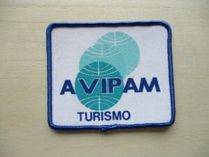 【送料無料】80s AVIPAM TURISMO ワッペン/アビパム南米ツーリスト企業ビンテージ観光アップリケPATCH旅行パンナムPANAMパロディ H1