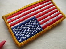 【送料無料】アメリカ国旗フラッグバッジ星条旗ベルクロ付リバース逆向きワッペン/FLAG PATCH米軍badgeフラッグUSA ARMYパッチ装備A2 M98_画像3