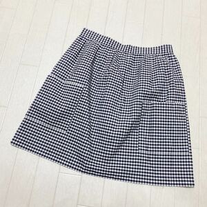 3547* Agnes b. Agnes B bottoms miniskirt casual trapezoid skirt lady's 34 silver chewing gum check black white 