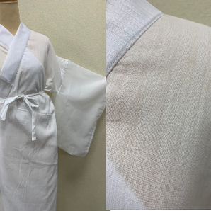 高島クレープ水撚りの生地でさわやかな肌触り、絽の袖付き洗える夏の長じゅばん  Mサイズ お茶会の画像1