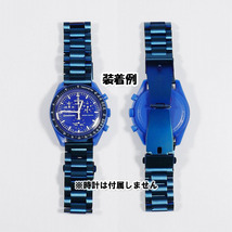 Swatch×OMEGA スウォッチ×オメガ 対応メタルブレス ネイビーゴールド Ｄバックル付き_画像2