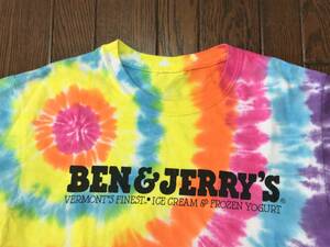 ベン＆ジェリーズ ＢＥＮ＆ＪＥＲＲＹ’Ｓ ユーズド タイダイ Ｔシャツ 企業物 アイスクリーム ベンジェリ